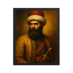 Ali Pasha framed print on a plain backdrop in size 16"x20".