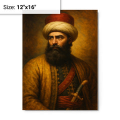 Ali Pasha metal print on a plain backdrop in size 12"x16".