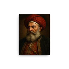 Ali Pasha portrait canvas print on a plain backdrop in size 12"x16".