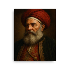 Ali Pasha portrait canvas print on a plain backdrop in size 16"x20".