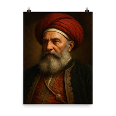 Ali Pasha portrait poster on a plain backdrop in size 8"x10".