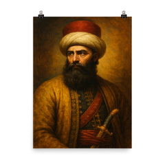 Ali Pasha poster on a plain backdrop in size 8"x10".