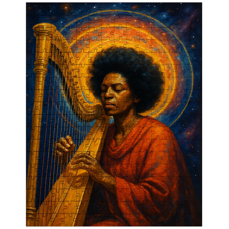 Alice Coltrane harp and astral halo jigsaw puzzle