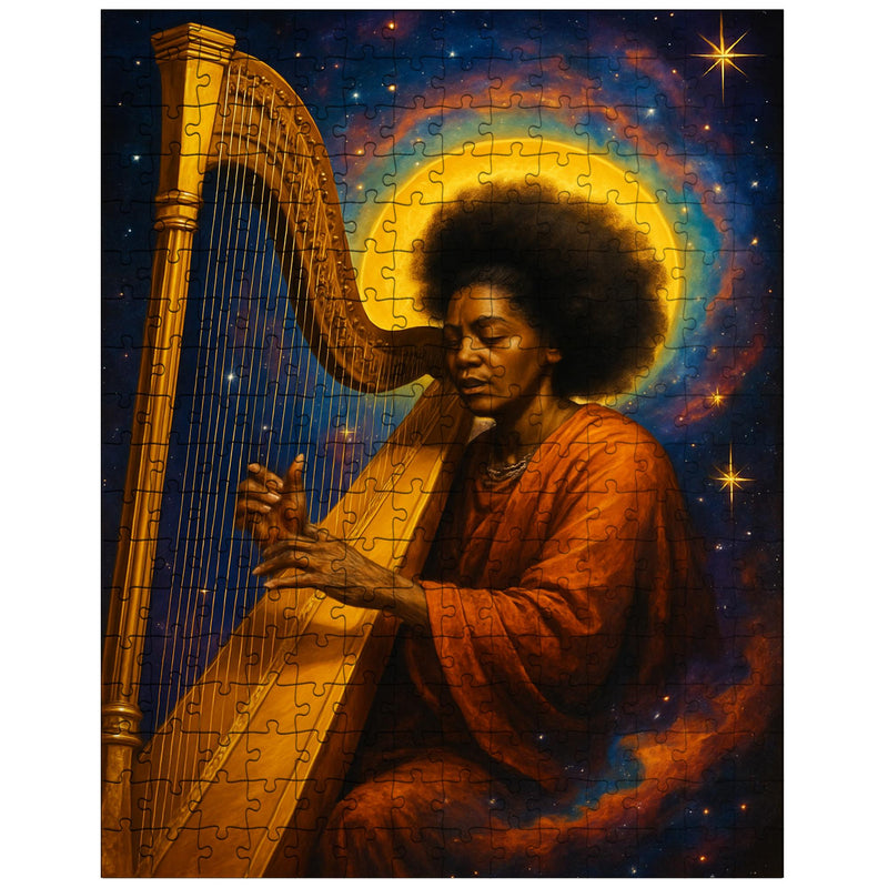 Alice Coltrane harp and cosmic aura jigsaw puzzle