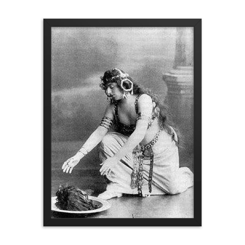 Alice Guszalewicz framed print on a plain backdrop in size 18