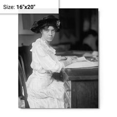 Alice Paul metal print on a plain backdrop in size 16"x20".