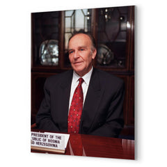Alija Izetbegović metal print mockup