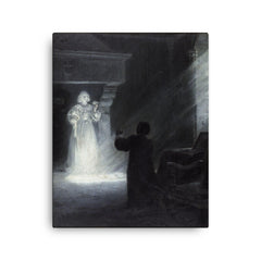Alix Appearing in Mask by Tony Robert Fleury, 1891 canvas print on a plain backdrop in size 16"x20".