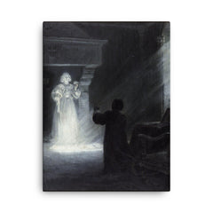 Alix Appearing in Mask by Tony Robert Fleury, 1891 canvas print on a plain backdrop in size 18"x24".