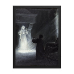 Alix Appearing in Mask by Tony Robert Fleury, 1891 framed print on a plain backdrop in size 18"x24".