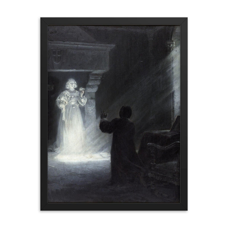Alix Appearing in Mask by Tony Robert Fleury, 1891 framed print on a plain backdrop in size 18
