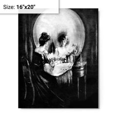 All Is Vanity by Charles Allan Gilbert metal print on a plain backdrop in size 16"x20".