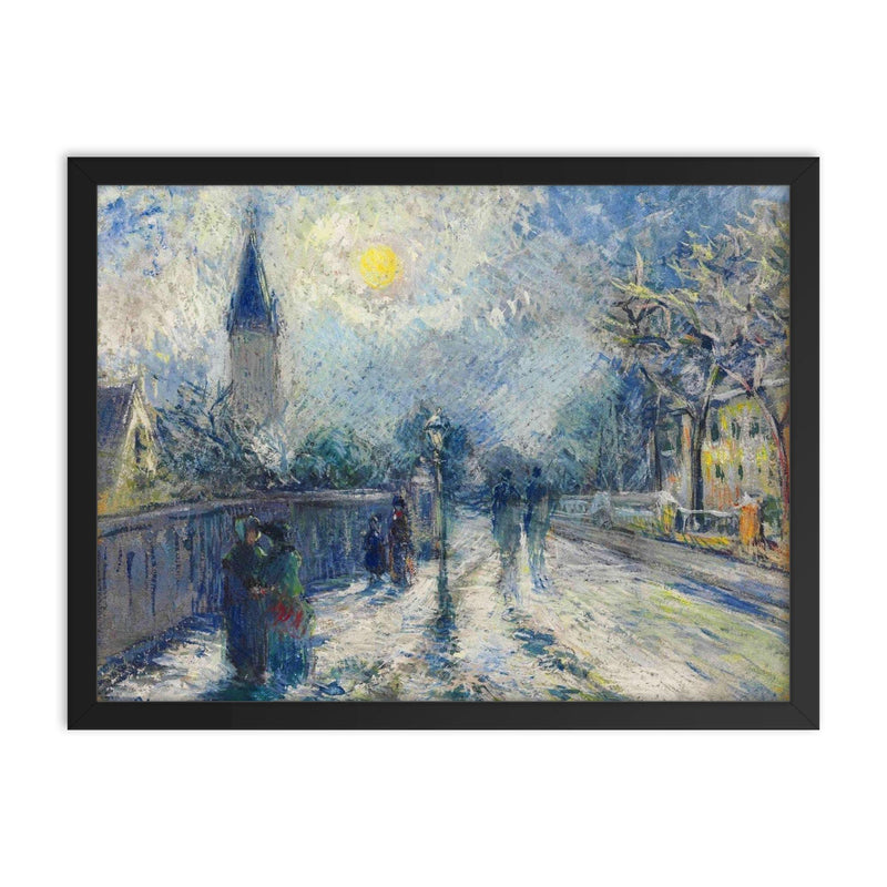 All Saints Church by Camille Pissarro, 1871 framed print on a plain backdrop in size 18