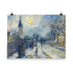 All Saints Church by Camille Pissarro, 1871 poster on a plain backdrop in size 8"x10".