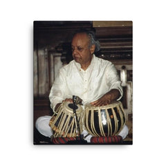 Alla Rakha canvas print on a plain backdrop in size 16"x20".