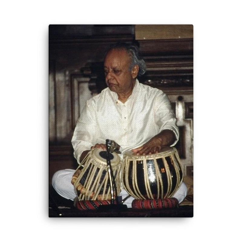 Alla Rakha canvas print on a plain backdrop in size 18