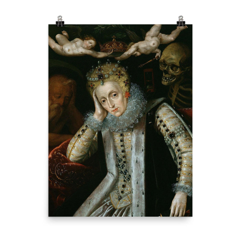 Allegorical Portrait of Elizabeth I, 1610 poster on a plain backdrop in size 8
