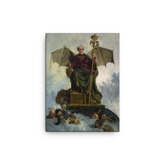 Allegory of Satan by Ludwik Stasiak, 1900 canvas print on a plain backdrop in size 12"x16".
