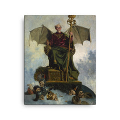 Allegory of Satan by Ludwik Stasiak, 1900 canvas print on a plain backdrop in size 16"x20".