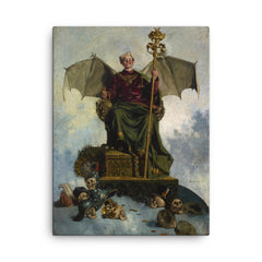 Allegory of Satan by Ludwik Stasiak, 1900 canvas print on a plain backdrop in size 18"x24".