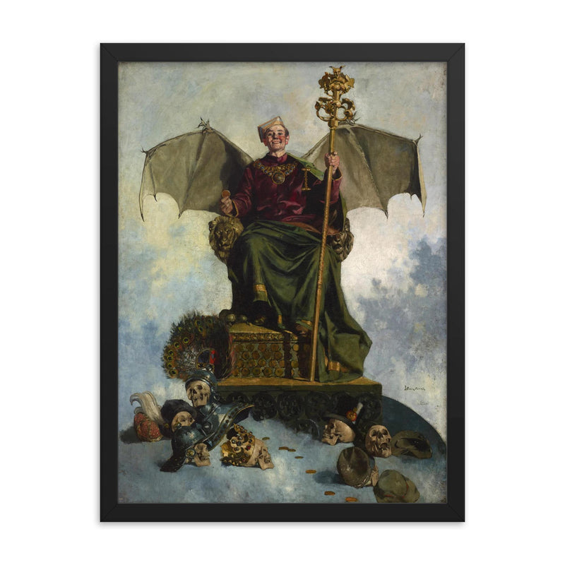 Allegory of Satan by Ludwik Stasiak, 1900 framed print on a plain backdrop in size 18