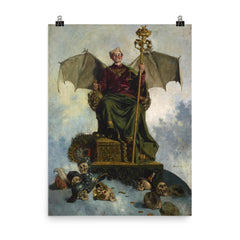 Allegory of Satan by Ludwik Stasiak, 1900 poster on a plain backdrop in size 8"x10".