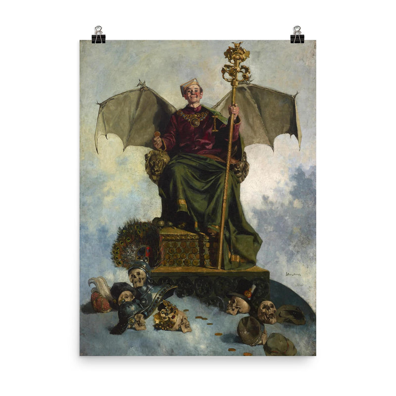 Allegory of Satan by Ludwik Stasiak, 1900 poster on a plain backdrop in size 8