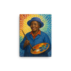 Alma Thomas canvas print on a plain backdrop in size 12"x16".