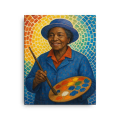 Alma Thomas canvas print on a plain backdrop in size 16"x20".
