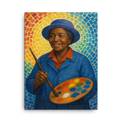 Alma Thomas canvas print on a plain backdrop in size 18"x24".