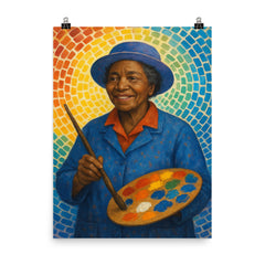 Alma Thomas poster on a plain backdrop in size 8"x10".