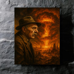 Alois Irlmaier staring into apocalyptic visions metal print mockup