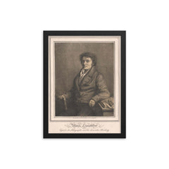 Alois Senefelder framed print on a plain backdrop in size 12"x16".