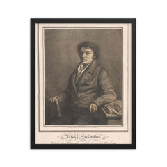Alois Senefelder framed print on a plain backdrop in size 16"x20".