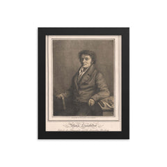 Alois Senefelder framed print on a plain backdrop in size 8"x10".