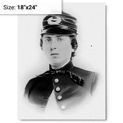 Alonzo Cushing metal print on a plain backdrop in size 18"x24".