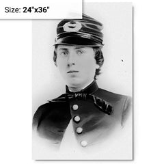 Alonzo Cushing metal print on a plain backdrop in size 24"x36".