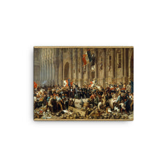 Alphonse de Lamartine Declaring the Second French Republic at Hôtel de Ville, Paris, c. 1848 canvas print on a plain backdrop in size 12"x16".