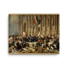 Alphonse de Lamartine Declaring the Second French Republic at Hôtel de Ville, Paris, c. 1848 canvas print on a plain backdrop in size 16"x20".