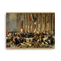 Alphonse de Lamartine Declaring the Second French Republic at Hôtel de Ville, Paris, c. 1848 canvas print on a plain backdrop in size 18"x24".