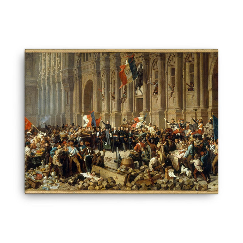 Alphonse de Lamartine Declaring the Second French Republic at Hôtel de Ville, Paris, c. 1848 canvas print on a plain backdrop in size 18