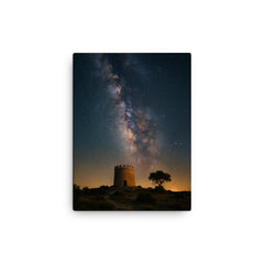 Alqueva Dark Sky Reserve Portugal canvas print on a plain backdrop in size 12"x16".