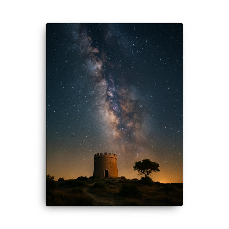 Alqueva Dark Sky Reserve Portugal canvas print on a plain backdrop in size 18