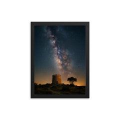 Alqueva Dark Sky Reserve Portugal framed print on a plain backdrop in size 12"x16".