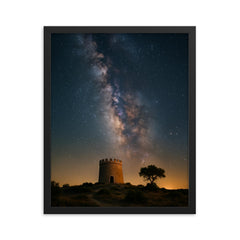 Alqueva Dark Sky Reserve Portugal framed print on a plain backdrop in size 16"x20".