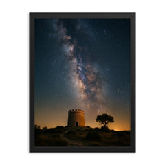 Alqueva Dark Sky Reserve Portugal framed print on a plain backdrop in size 18"x24".