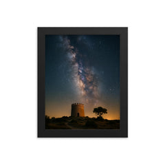 Alqueva Dark Sky Reserve Portugal framed print on a plain backdrop in size 8"x10".