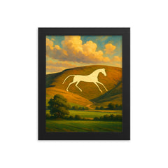 Alton Barnes White Horse England framed print on a plain backdrop in size 8"x10".