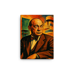 Alvar Aalto canvas print on a plain backdrop in size 12"x16".