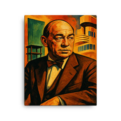 Alvar Aalto canvas print on a plain backdrop in size 16"x20".